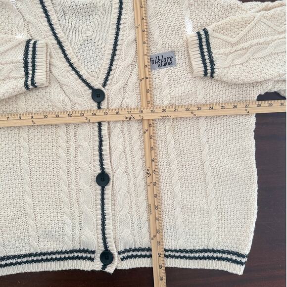 Taylor Swift | The Cardigan 2020 Folklore cream cable knit sweater | size XL/2XL - Picture 3 of 9